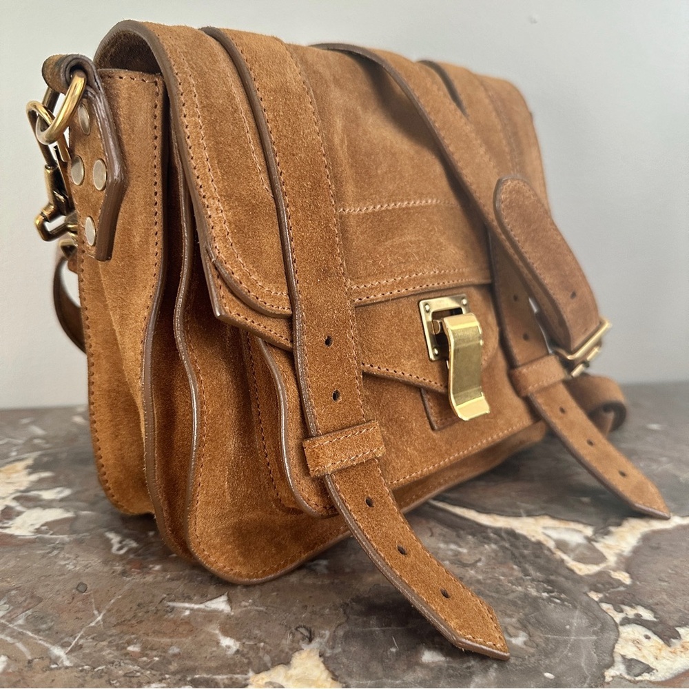 Proenza Schouler Mini Suede PS1 Crossbody Bag in Caramel - Picture 5 of 16